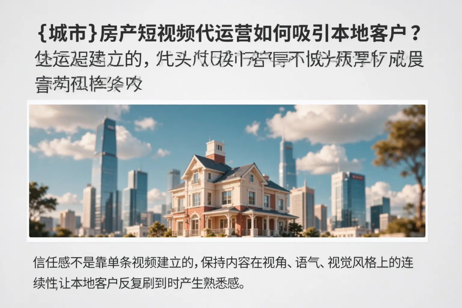 绩溪房产短视频代运营如何吸引本地客户?